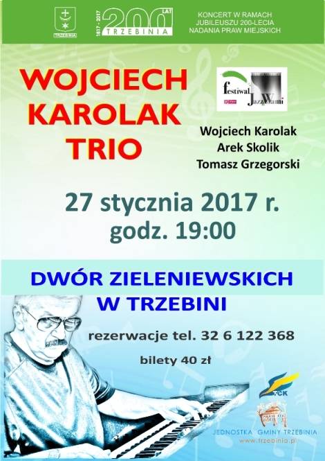Koncert jazzowy - Trio Wojciecha Karolaka 